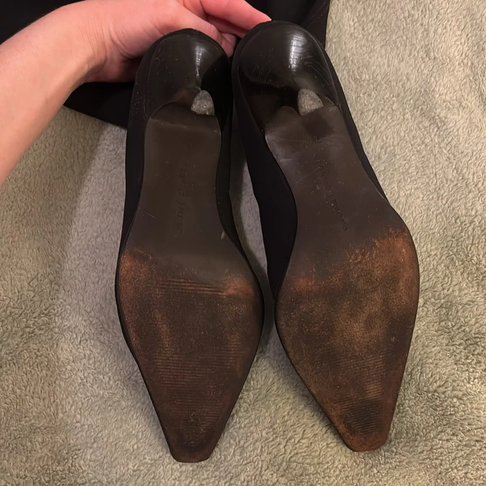 Donald J. Pliner Black Sock Heeled Boots - Picture 3 of 8